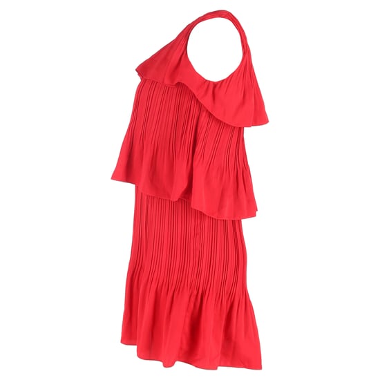 Maje Rockano Stufenkleid mit Falten aus rotem Polyester - Image 2