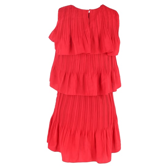 Maje Rockano Stufenkleid mit Falten aus rotem Polyester - Image 3
