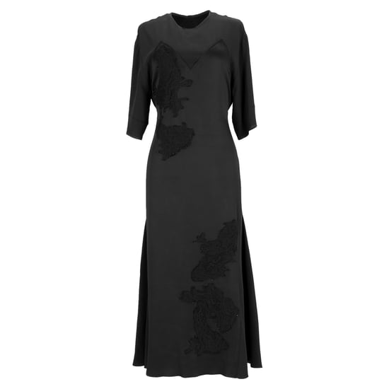 Victoria Beckham Midikleid mit Spitzeneinsatz und Gürtel aus schwarzer Viskose - Image 1