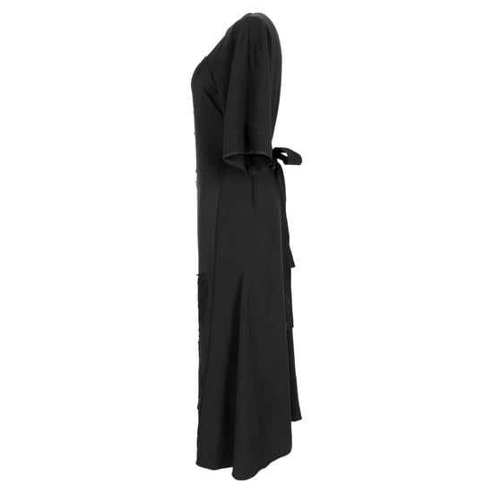 Victoria Beckham Midikleid mit Spitzeneinsatz und Gürtel aus schwarzer Viskose - Image 2