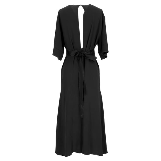 Victoria Beckham Midikleid mit Spitzeneinsatz und Gürtel aus schwarzer Viskose - Image 3