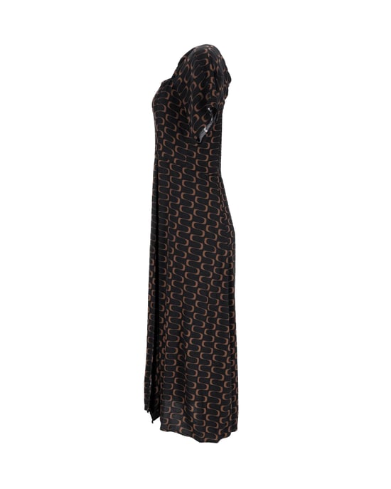 Reformation bedrucktes Midikleid aus schwarzer Viskose - Image 2
