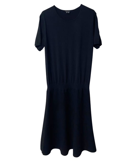 Theory Pre-owned T-Shirt-Midi-Kleid aus Wolle - Schwarz - Image 1
