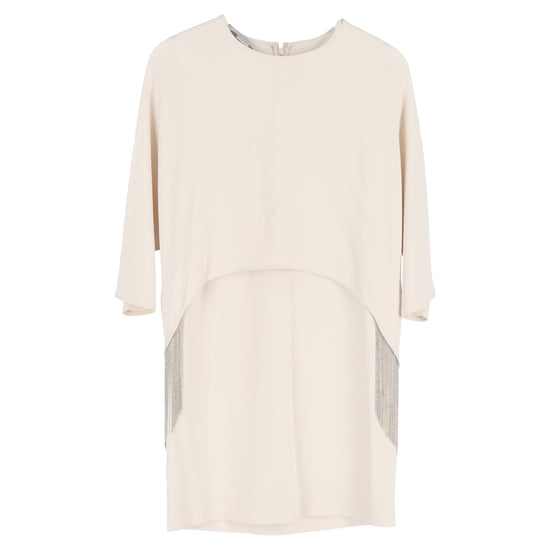 Stella McCartney Krista Minikleid mit Cape-Effekt und Fransen aus weißer Viskose - Image 1