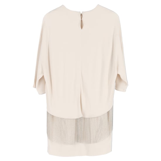 Stella McCartney Krista Minikleid mit Cape-Effekt und Fransen aus weißer Viskose - Image 2