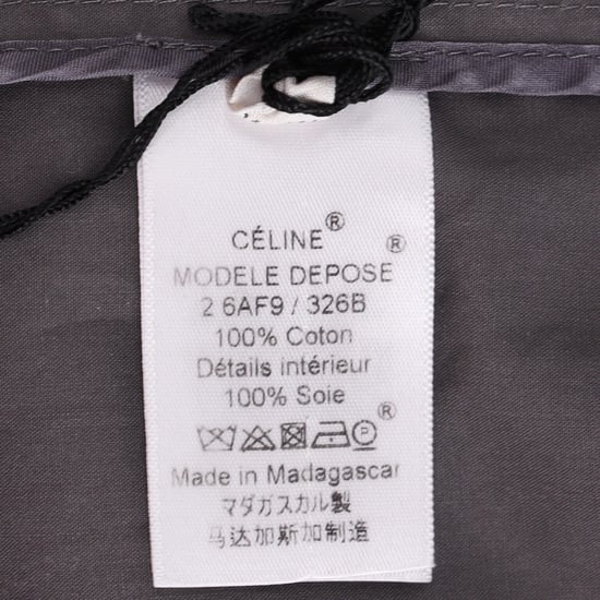 Celine – Midikleid mit Gürtel und V-Ausschnitt und Taschen aus grauer Baumwolle - Image 5
