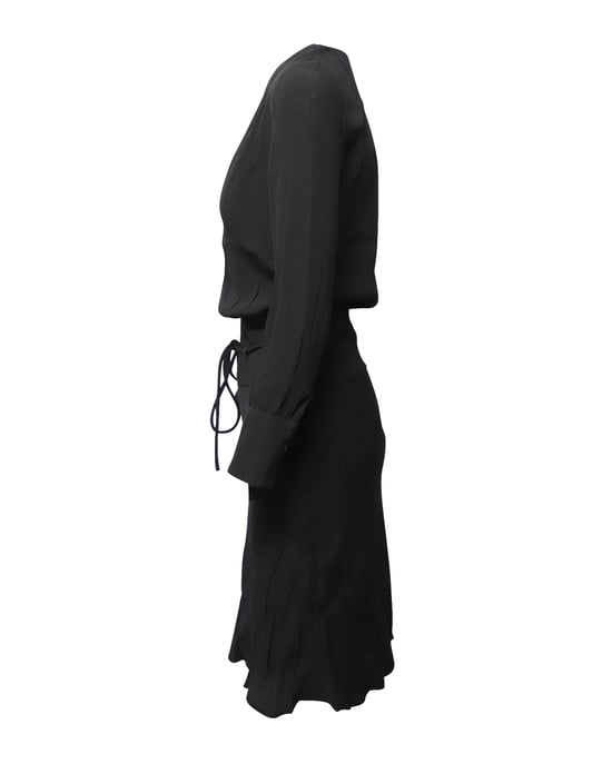 Ba&sh Langarm-Midikleid aus schwarzer Viskose - Image 3