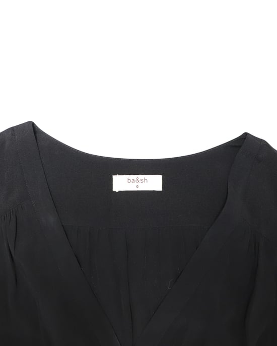 Ba&sh Langarm-Midikleid aus schwarzer Viskose - Image 6