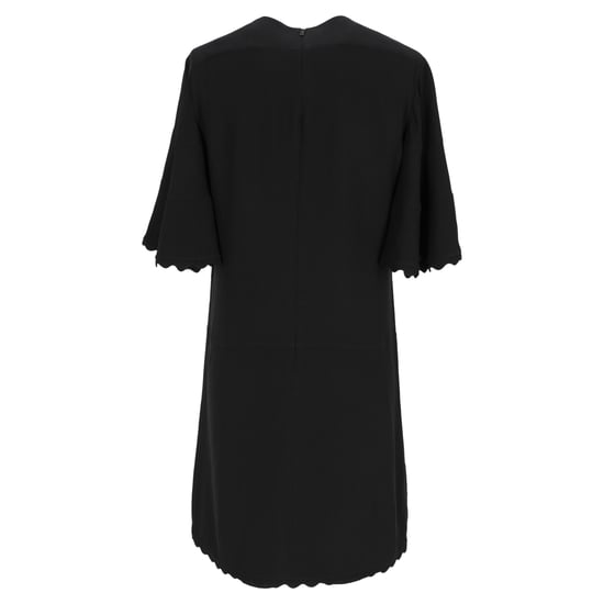 Chloé Kleid mit Muschelkanten-Detail in Knielänge aus schwarzem Acetat - Image 3