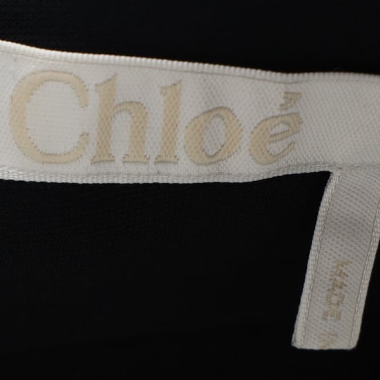 Chloé Kleid mit Muschelkanten-Detail in Knielänge aus schwarzem Acetat - Image 4