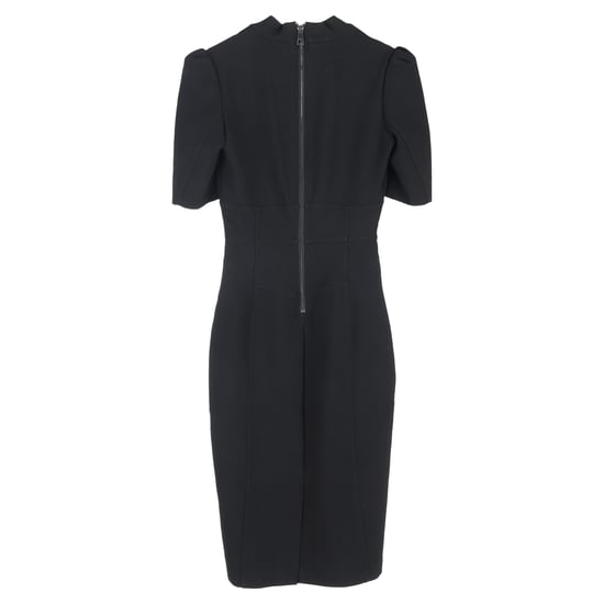 Burberry Midikleid mit V-Ausschnitt und kurzen Ärmeln aus schwarzem Polyester - Image 2