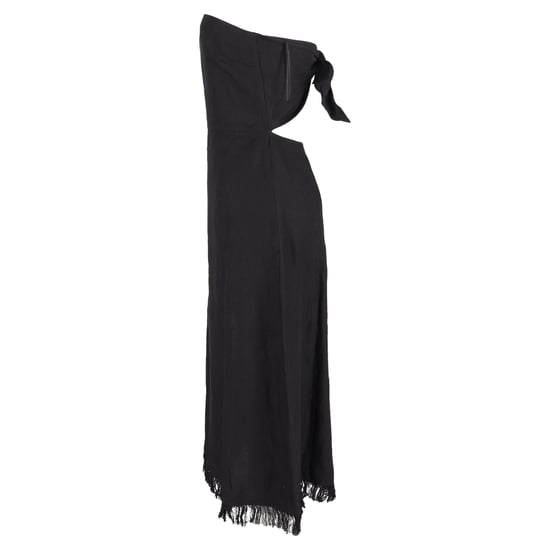 Theory Phyly Fransen-Trägerloses Midikleid aus schwarzem Leinen - Image 2
