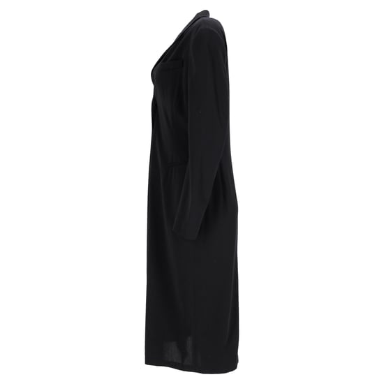 Jil Sander einreihiger Midi-Mantel aus schwarzer Wolle - Image 2