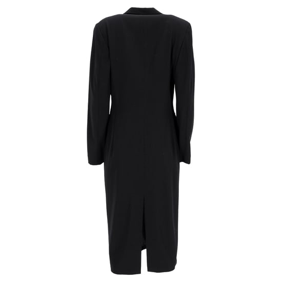 Jil Sander einreihiger Midi-Mantel aus schwarzer Wolle - Image 3