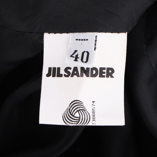 Jil Sander einreihiger Midi-Mantel aus schwarzer Wolle - Image 5