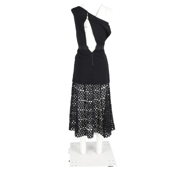 Schwarzes Midikleid mit Spitzendetails von Self-Portrait aus Polyester - Image 6
