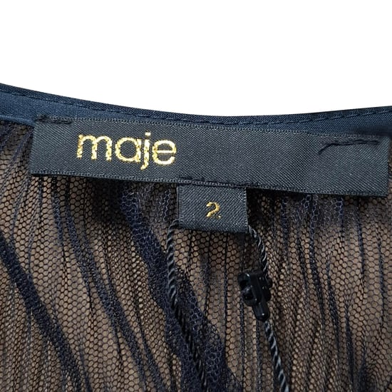 Maje Ritzy Plissee-Minikleid aus marineblauem Polyester - Image 3