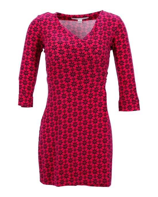 Diane Von Furstenberg Bedrucktes Wickelkleid aus roter Baumwolle - Image 1