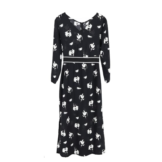 Armani Exchange Midikleid mit Blumenmuster aus schwarzem Polyester - Image 1