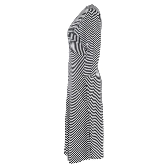 Maje Rava gestreiftes Twill-Midikleid aus schwarzer Viskose - Image 2