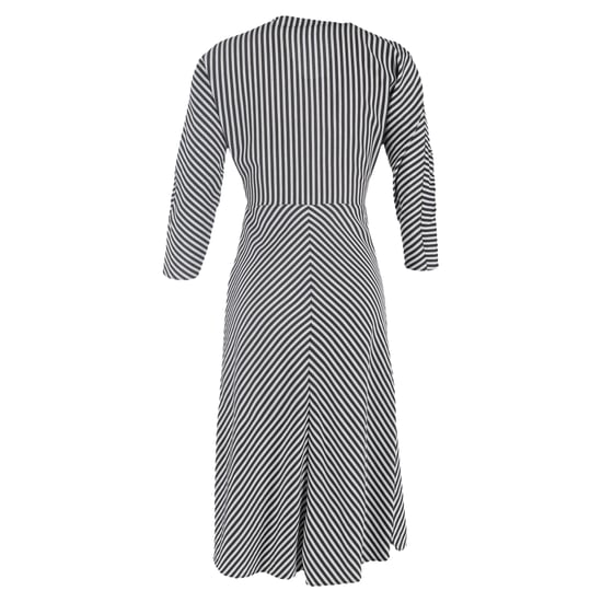 Maje Rava gestreiftes Twill-Midikleid aus schwarzer Viskose - Image 3