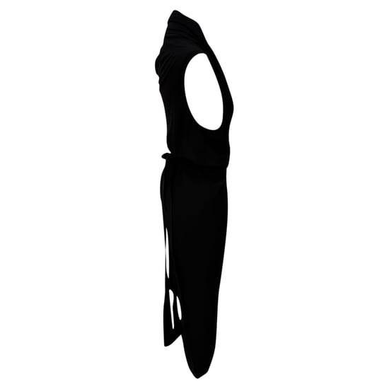 Rick Owens Midikleid mit Wasserfallausschnitt aus schwarzer Seide - Image 2