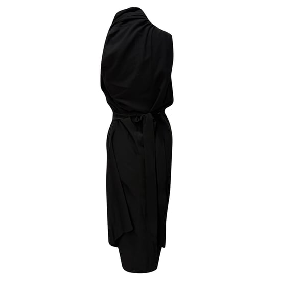 Rick Owens Midikleid mit Wasserfallausschnitt aus schwarzer Seide - Image 3