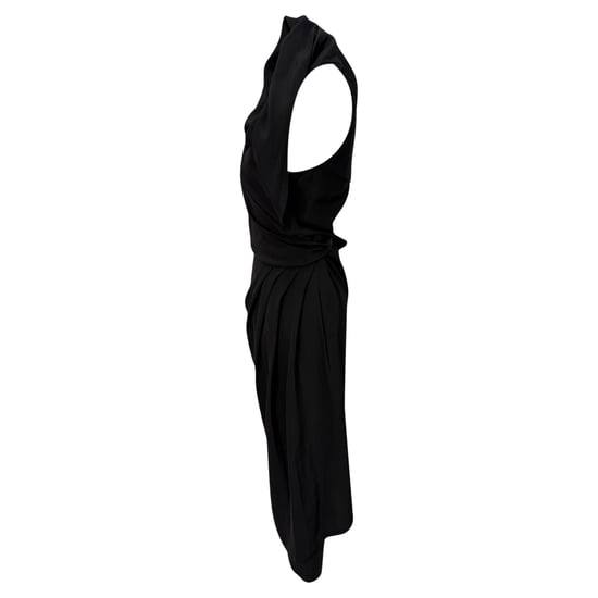 Rick Owens Midikleid mit Wasserfallausschnitt aus schwarzer Seide - Image 4