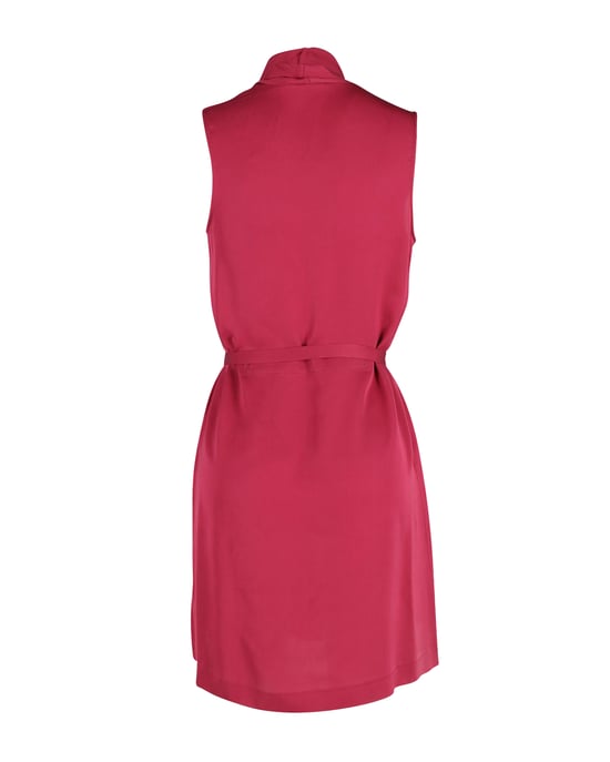 Ärmelloses Seidenkleid von Theory mit Gürtel in Rot - Image 3
