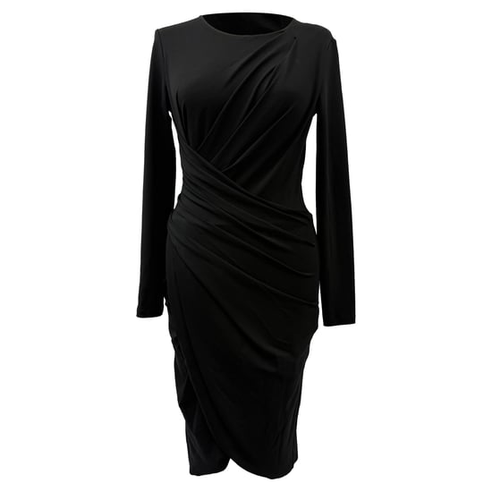 Michael Kors Wickelkleid in Midi-Länge aus schwarzer Viskose - Image 1