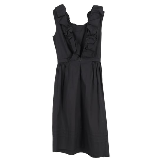 Prada Rüschen-Midikleid aus schwarzer Baumwolle - Image 2