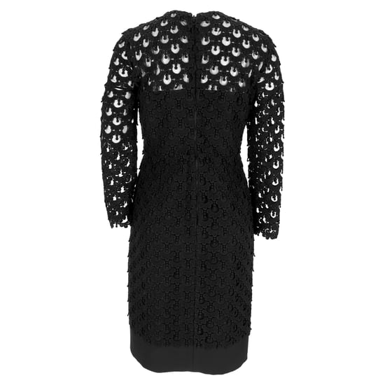 Schwarzes, mittellanges Kleid von Valentino aus Baumwolle mit Spitzenmuster - Image 3