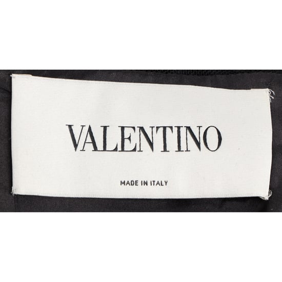 Schwarzes, mittellanges Kleid von Valentino aus Baumwolle mit Spitzenmuster - Image 4