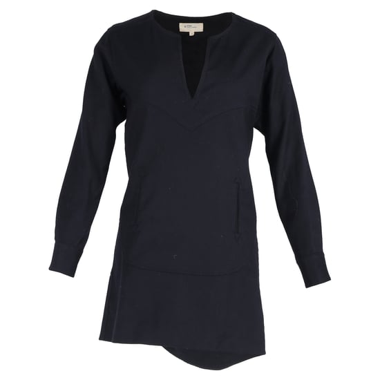 Isabel Marant Étoile Minikleid mit langen Ärmeln aus marineblauer Wolle - Image 1