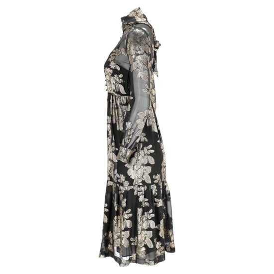 Saint Laurent Pre-owned Transparentes Midikleid mit Blumenmuster aus Seide - Schwarz - Image 2