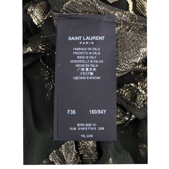 Saint Laurent Pre-owned Transparentes Midikleid mit Blumenmuster aus Seide - Schwarz - Image 5