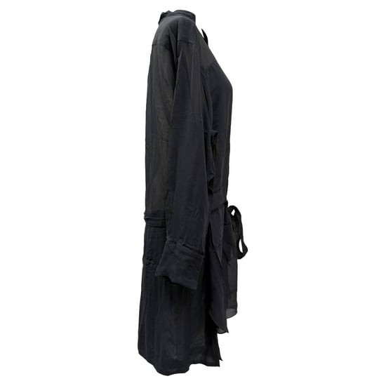 Isabel Marant Minikleid mit Gürtel und langen Ärmeln aus schwarzer Seide - Image 2