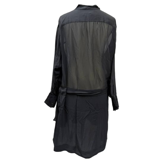 Isabel Marant Minikleid mit Gürtel und langen Ärmeln aus schwarzer Seide - Image 3