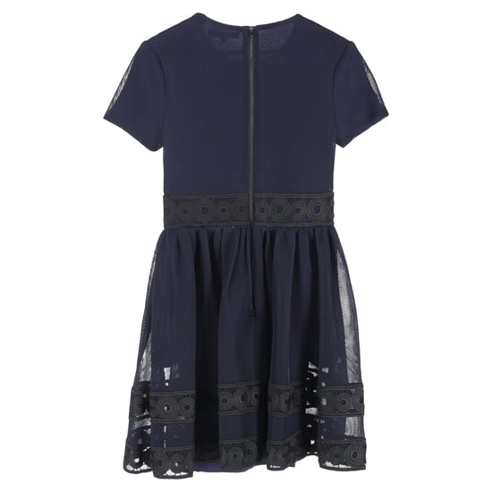 Maje Minikleid mit Spitzenbesatz und Rundhalsausschnitt in Marineblau aus Polyester - Image 2