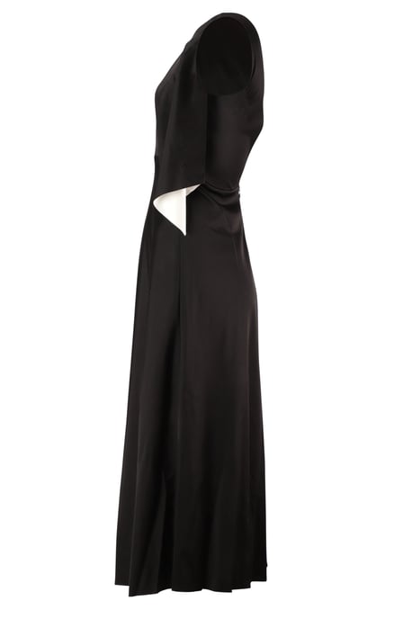 Balenciaga Midikleid mit kalten Schultern in Schwarz Cupro - Image 2