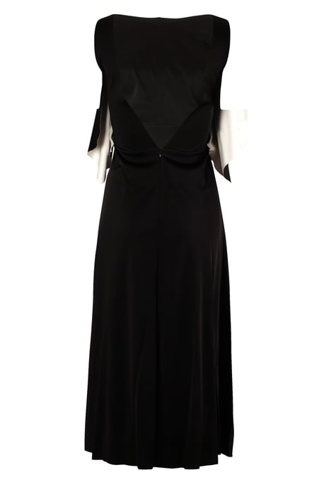 Balenciaga Midikleid mit kalten Schultern in Schwarz Cupro - Image 3