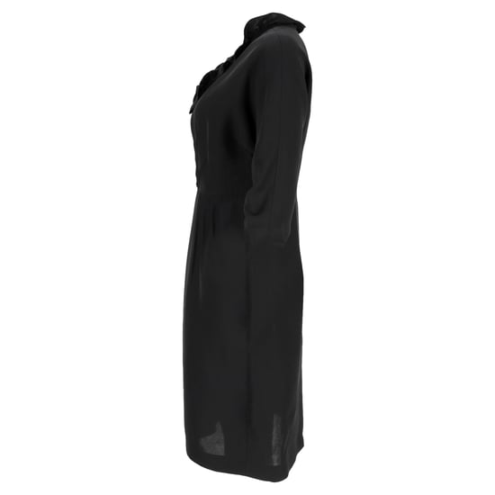 Prada Midikleid mit Rüschenausschnitt aus schwarzer Viskose - Image 2