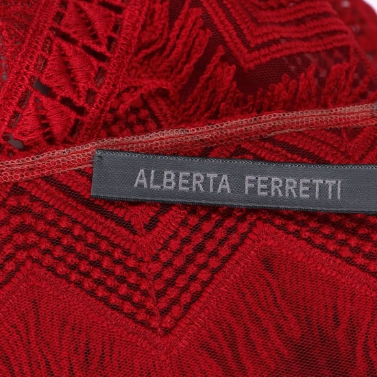 Alberta Ferretti Minikleid mit Land- und Fransen-Details aus rotem Acetat - Image 3