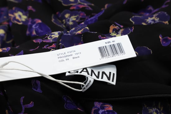 Ganni – Bedrucktes Georgette-Midikleid aus schwarzer Viskose - Image 4