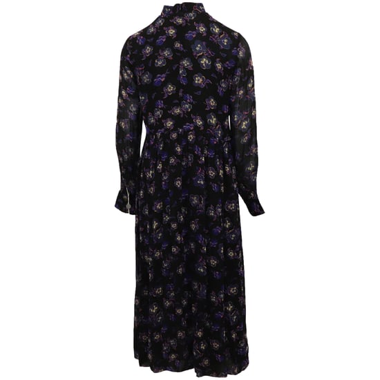 Ganni – Bedrucktes Georgette-Midikleid aus schwarzer Viskose - Image 5
