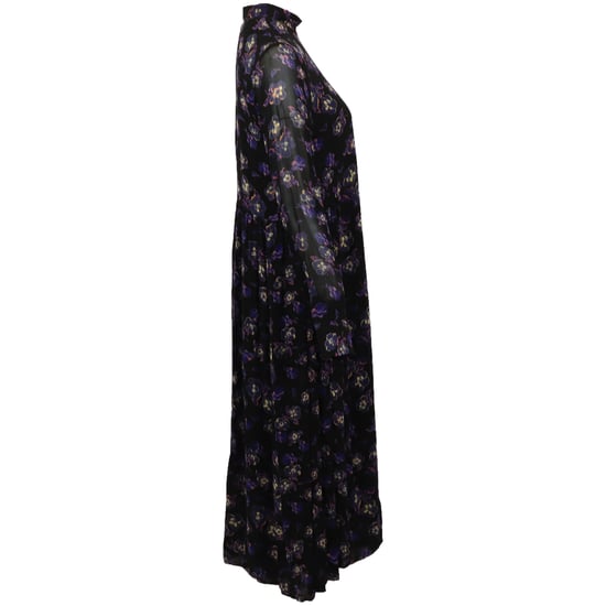 Ganni – Bedrucktes Georgette-Midikleid aus schwarzer Viskose - Image 6