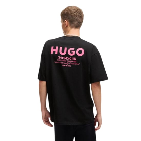 Hugo - "MCMXCIII" T-Shirt für Herren (Schwarz/Pink) - Image 3