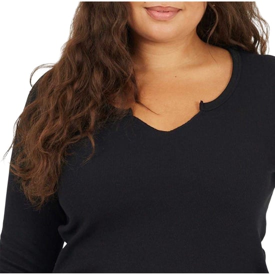 Brave Soul - T-Shirt für Damen, Hals Kerbe, Langärmlig (Schwarz) - Image 4