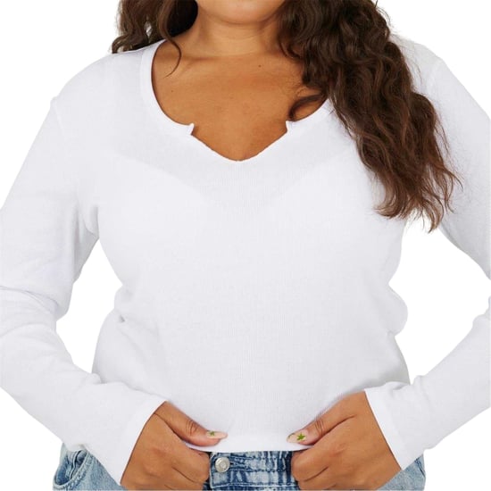 Brave Soul - T-Shirt für Damen, Hals Kerbe, Langärmlig (Weiß) - Image 4