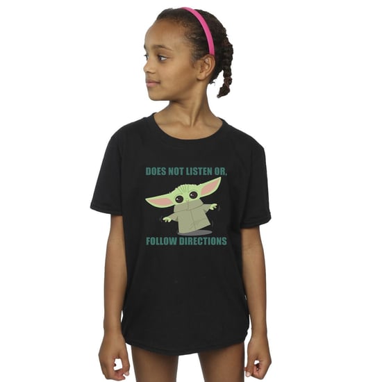 Star Wars - "The Mandalorian Does Not Listen" T-Shirt für Mädchen (Schwarz) - Image 1